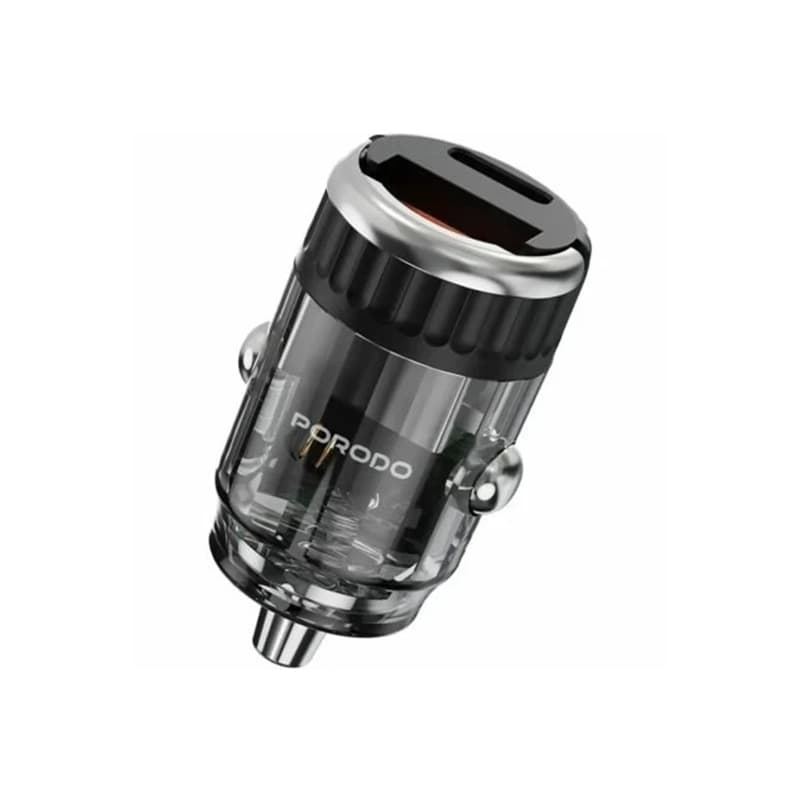 شارژر فندکی 36W با کابل تایپ سی به لایتنینگ پرودو مدل PORODO DUAL PORT CAR FAST CHARGER PDFWCH086LBK