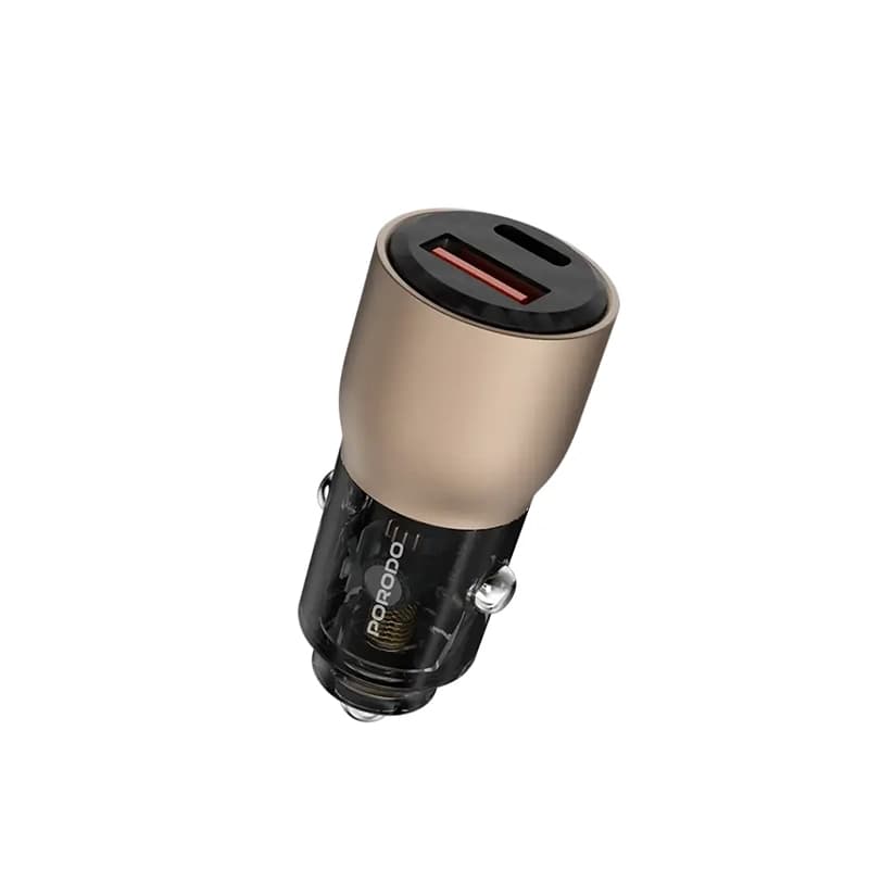 شارژر فندکی95W پرودو مدل PORODO TRANSPARENT CAR CHARGER PDFWCH048DT