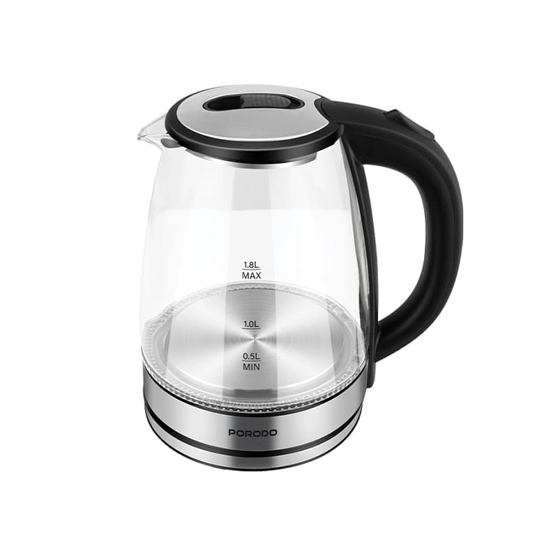 کتری برقی 1.8L پرودو مدل PORODO LIFESTYLE PYRO TI ELECTRIC GLASS KETTLE PDLFST18ACL