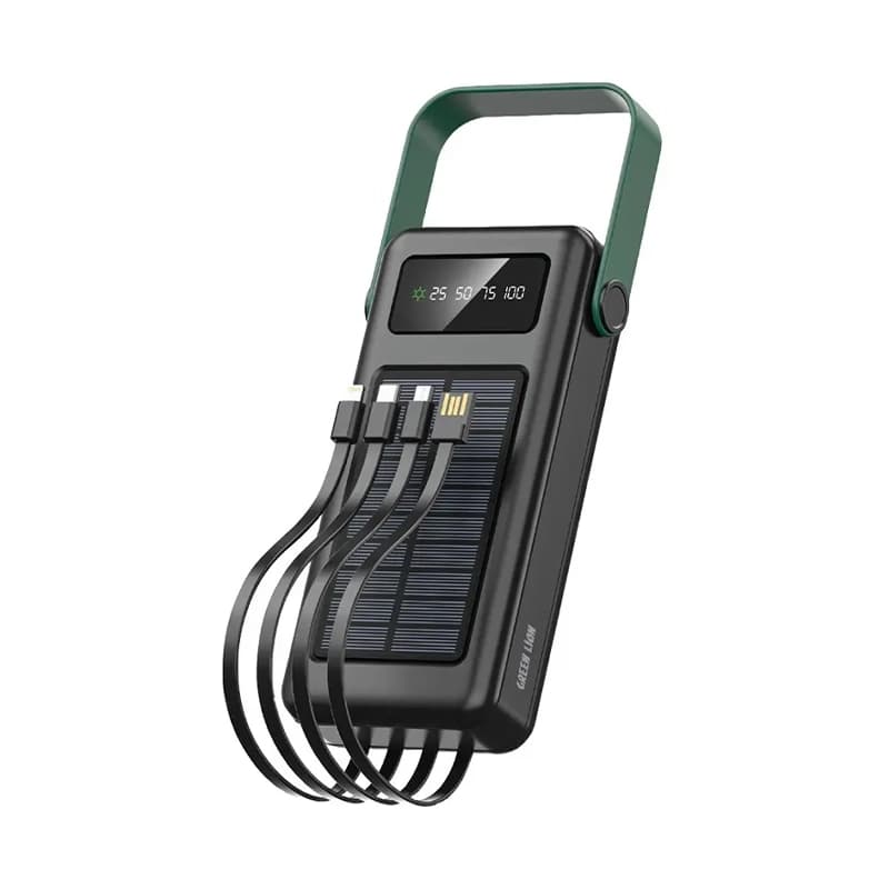 پاوربانک خورشیدی 30000 میلی آمپر گرین لاین مدل GREEN LION SOLAR MAX POWER BANK GNSLRPB30KBK