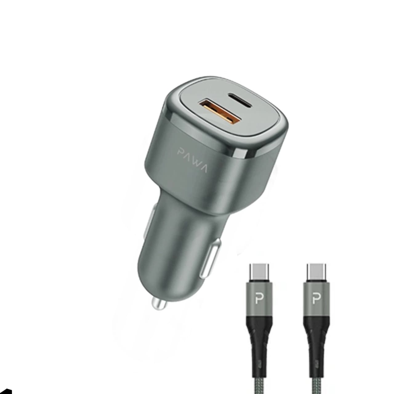 شارژر فندکی 50W با کابل تایپ سی به تایپ سی پاوا مدل (1272) PAWA SOLID CAR CHARGER 50W CC50QCT