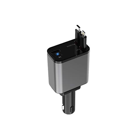شارژر فندکی 50W گرین لاین مدل GREEN LION RETRACTABLE 50W CAR CHARGER GL-CC2