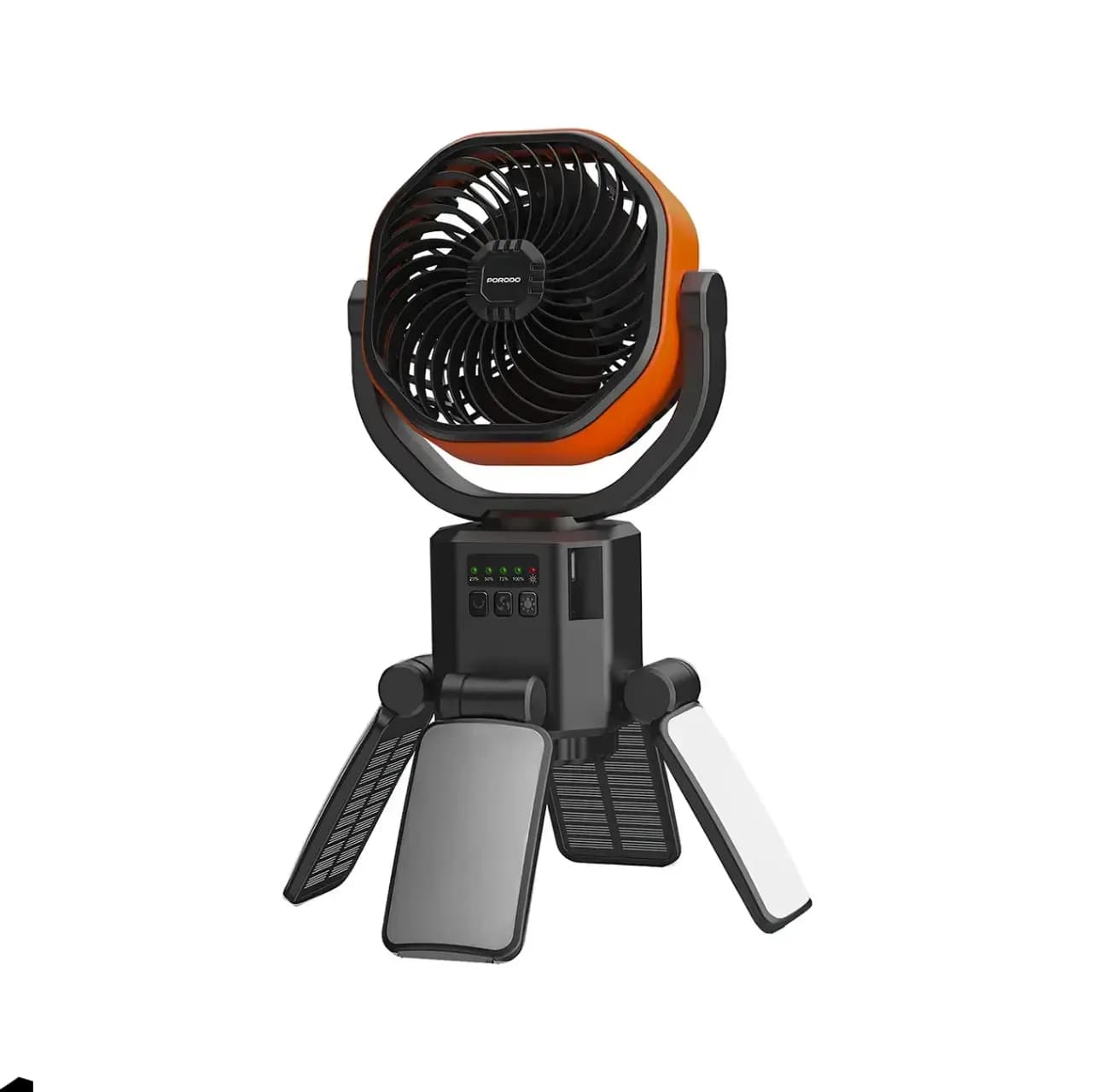 Rechargeable fan and solar power bank model PORODO SUNCHARGE OUTDOOR SOLAR FAN PDLFSTFNBK0G