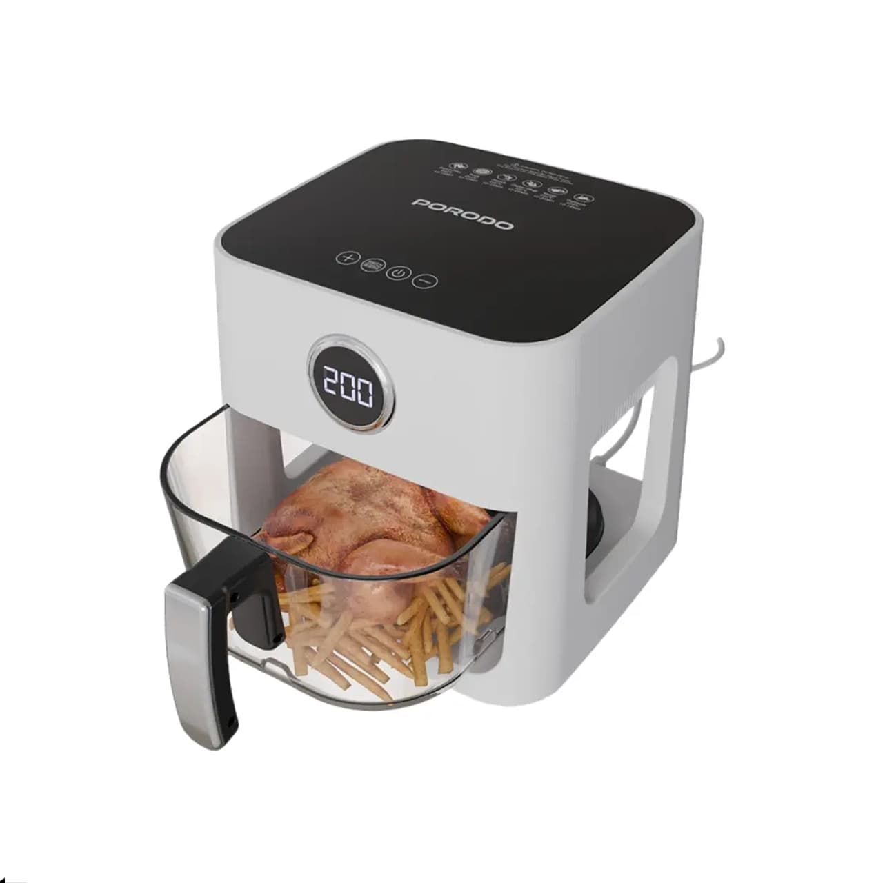 PORODO GLASS POT AIR FRYER PD-LFST140-WH 5-liter glass air fryer