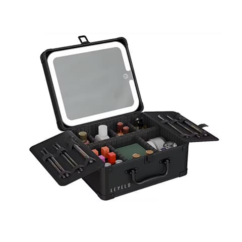 کیف لوازم آرایش با آینه چراغ دار لولو مدل LEVELO ELITE LVLELITEMUOBK