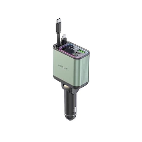 شارژر فندکی 90W گرین لاین مدل GREEN LION RETRACTABLE GNRCC90W