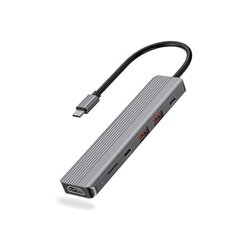 هاب 6 پورت تایپ سی پاورولوژی مدل POWEROLOGY 6 IN 1 P61HBCGY