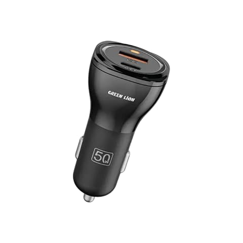 شارژر فندکی 50W گرین لاین مدل GREEN LION DUAL PORT GLC-5 GNCC50WQPD