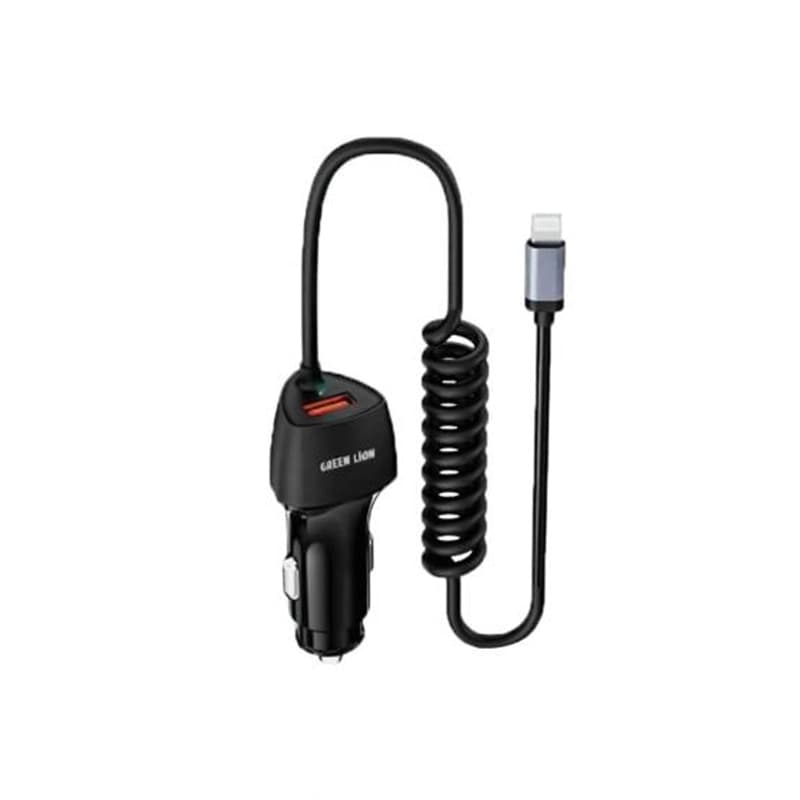 شارژر فندکی 38W لایتنینگ گرین لاین مدل GREEN LION INTEGRATED GNIT38WLGCCBK